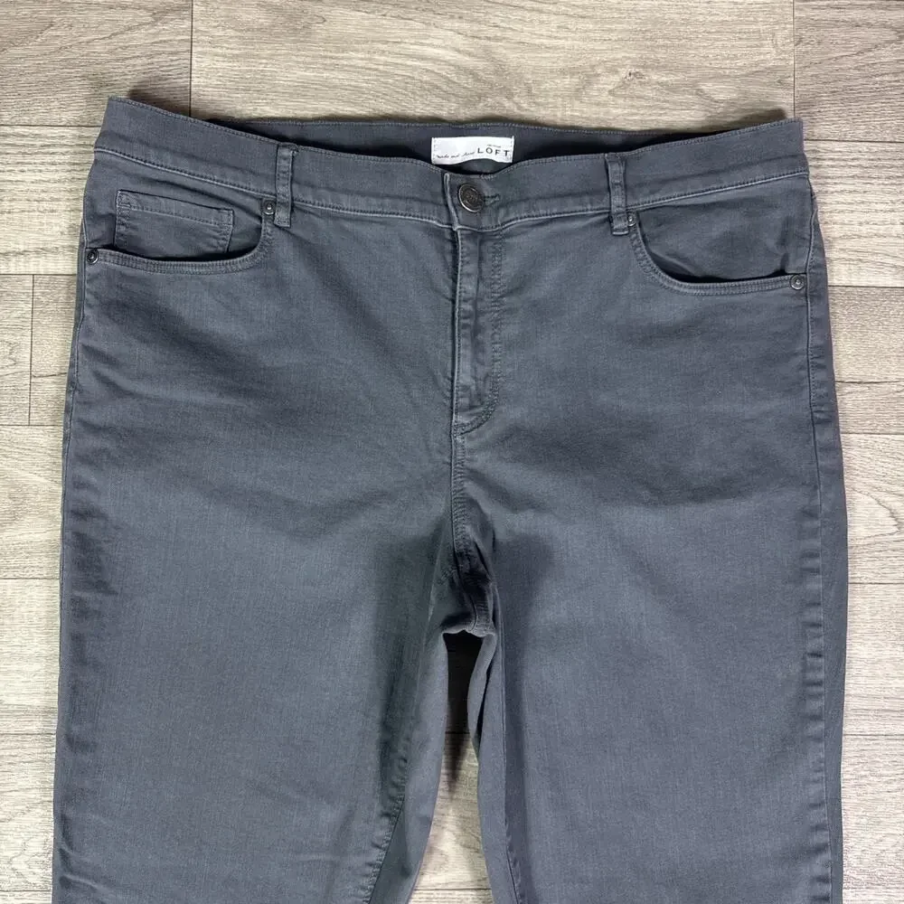 LOFT Modern Skinny Jeans High Rise Stretch Slate Gray sz 32/14 - Picture 3 of 7